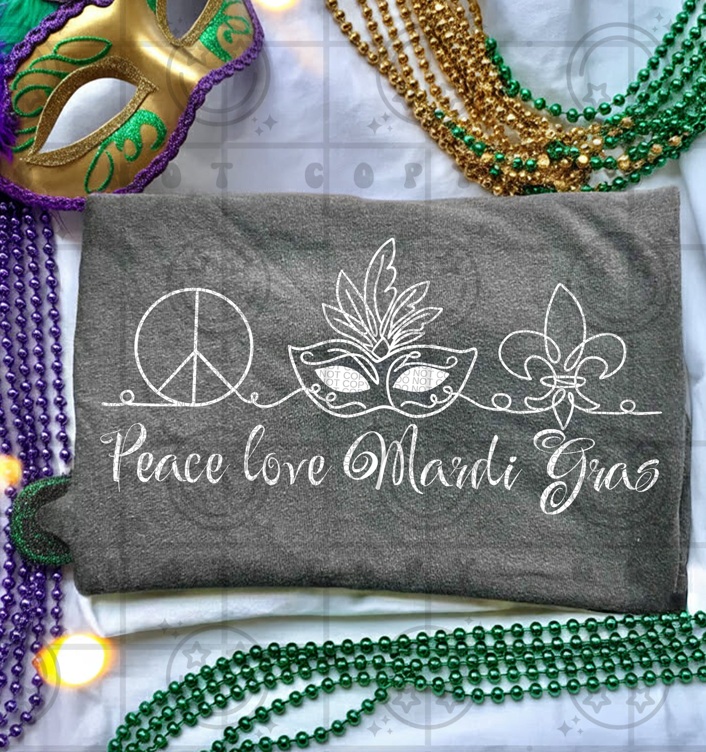 PEACE LOVE MARDI GRAS