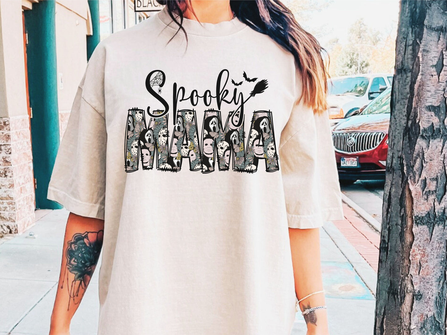 Spooky mama- killers, butterflies and flowers within letters