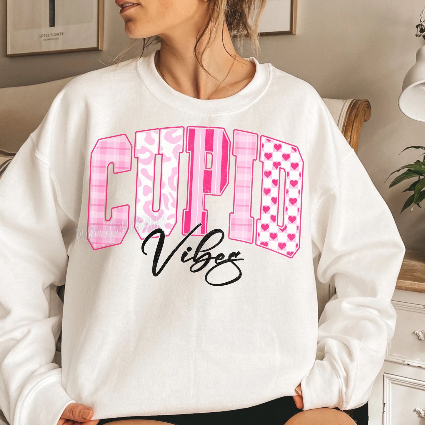 Cupid Vibes Pattern Letters- DTF Transfer