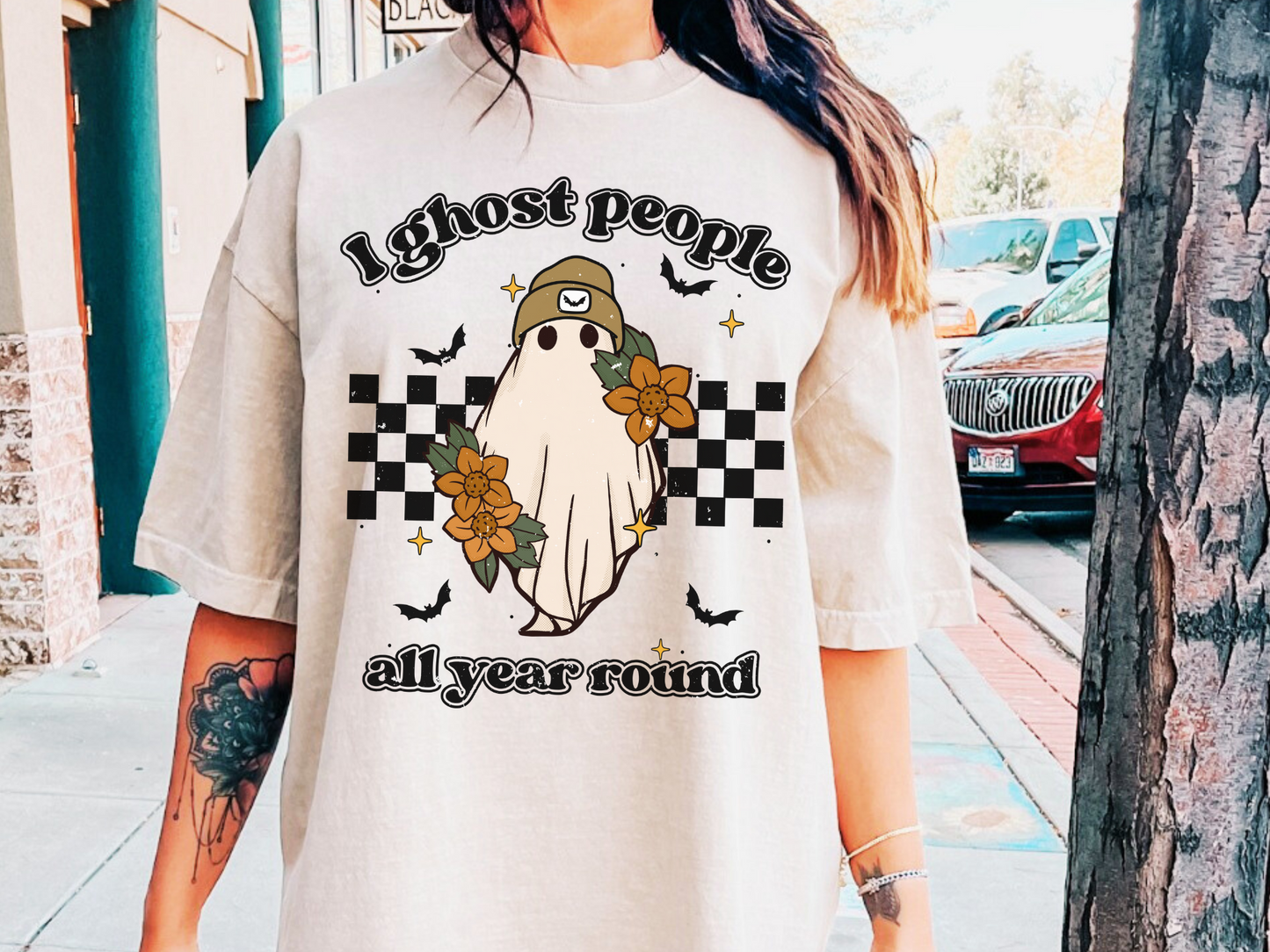 I ghost people all year round, black checkered