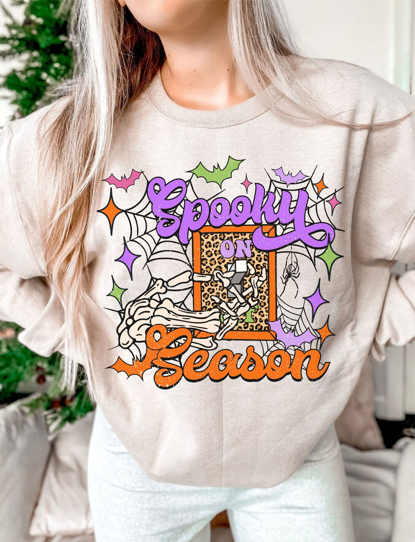 Spooky season, purple and orange on/off switch