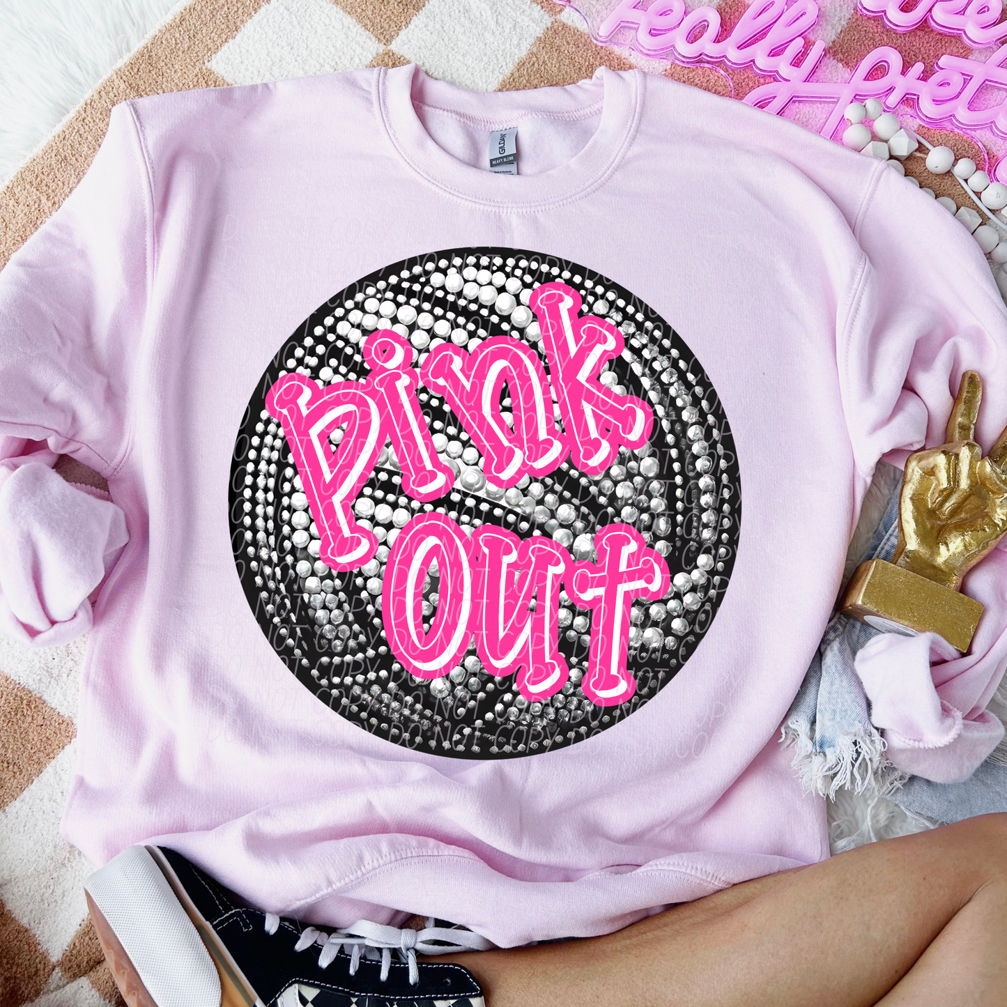 Volleyball Pink Out Sequined