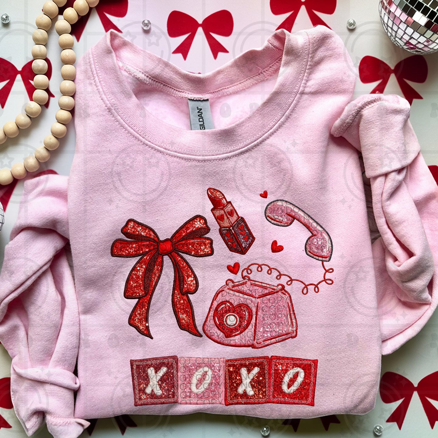 XOXO VDAY FAUX EMB
