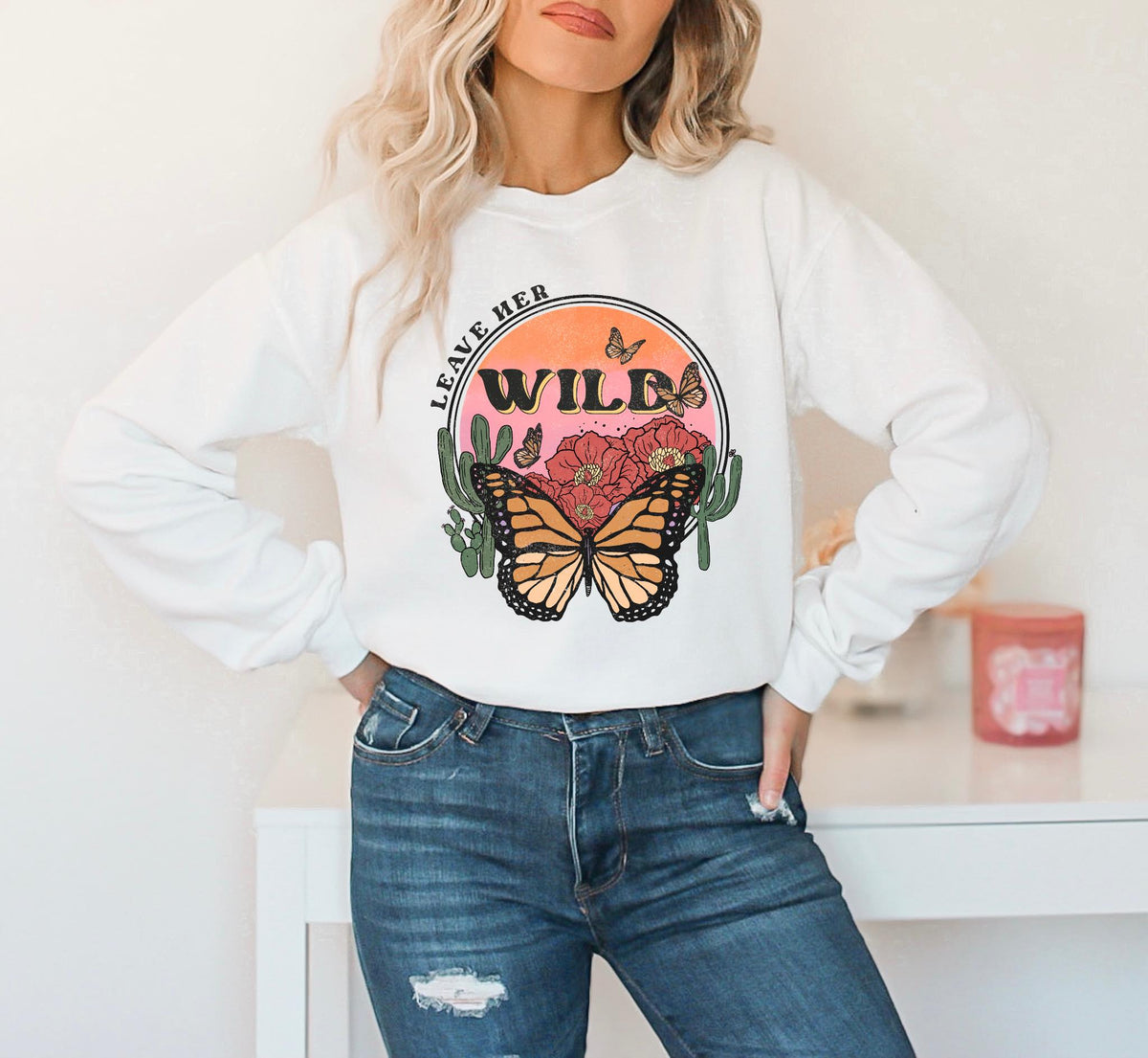 Leave Her Wild - Cactus & Butterflies