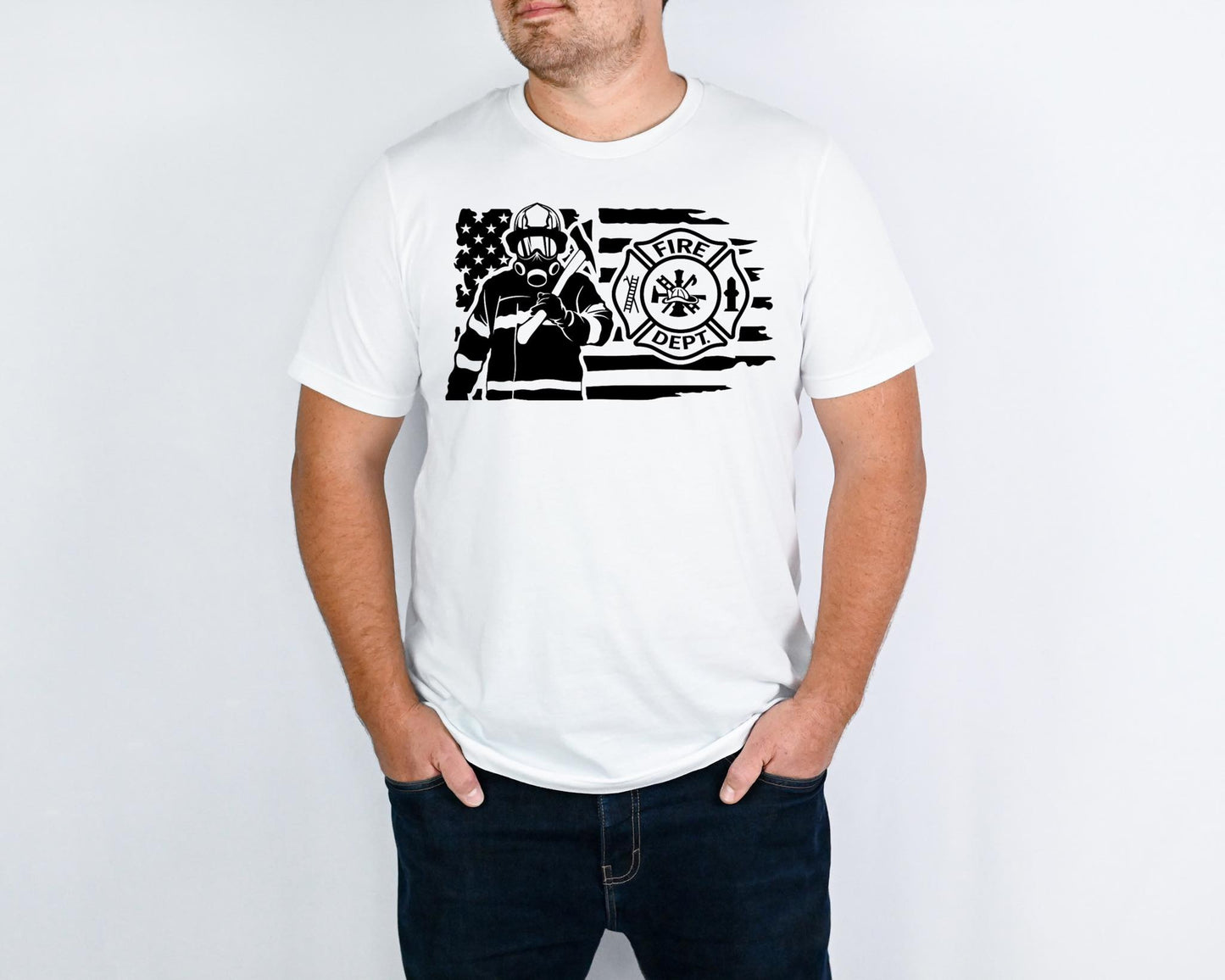 Firefighter Flag DTF Transfer