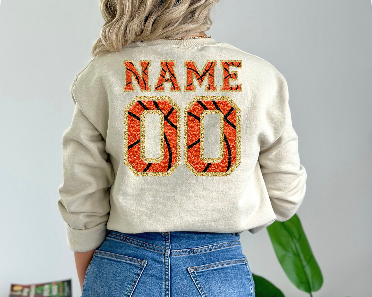 Gold Chenille Football Name & Number