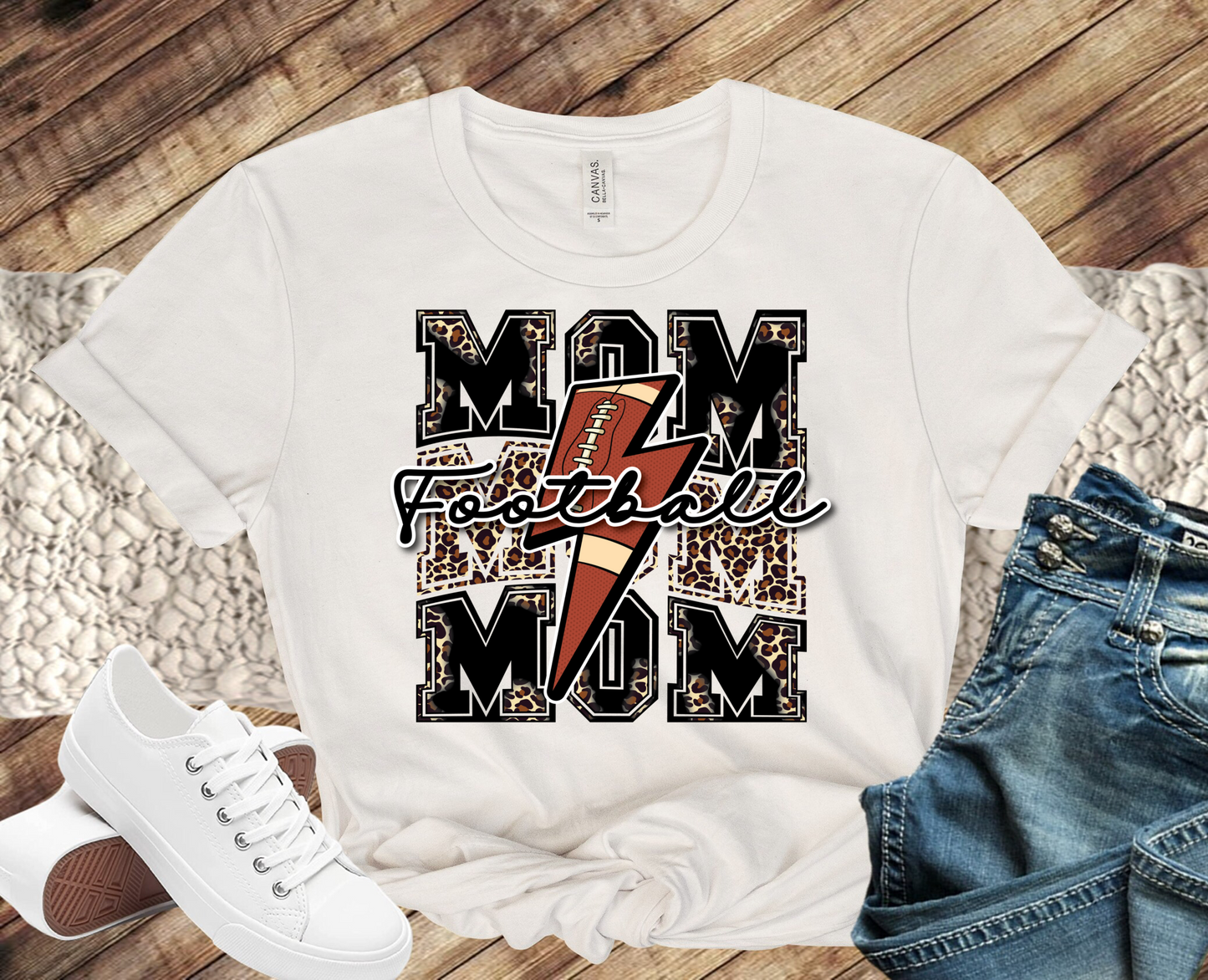 Football Mom Lightening Bolt DTF Transfer