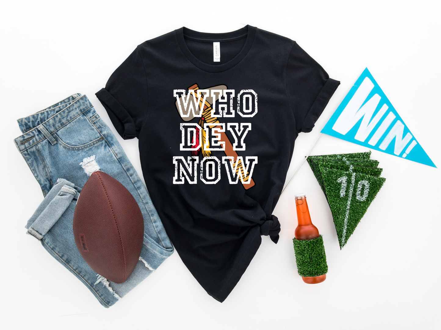 Who Dey Tomahawk White - DTF Transfer