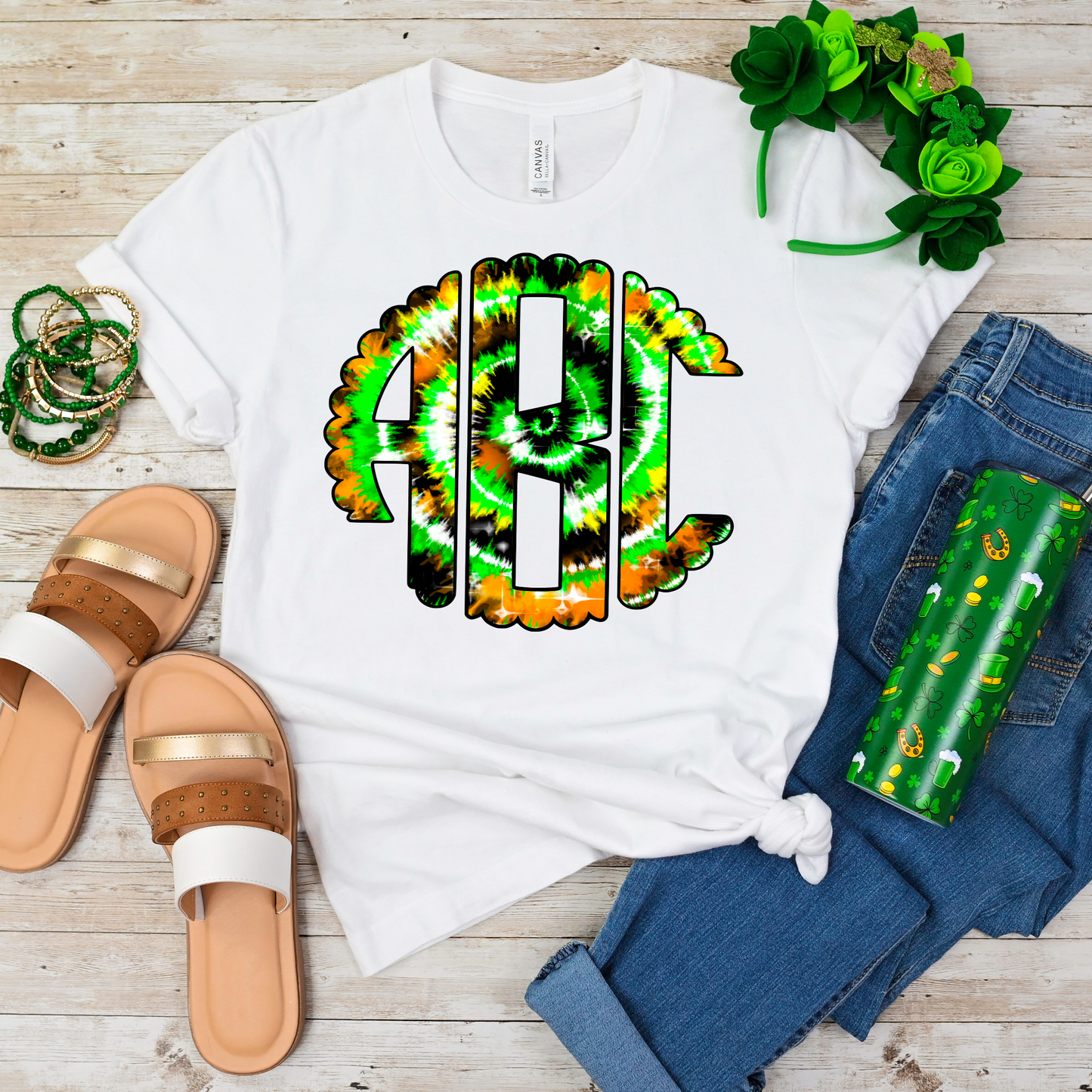 St.Patricks Tie Dye Monogram - DTF Transfer