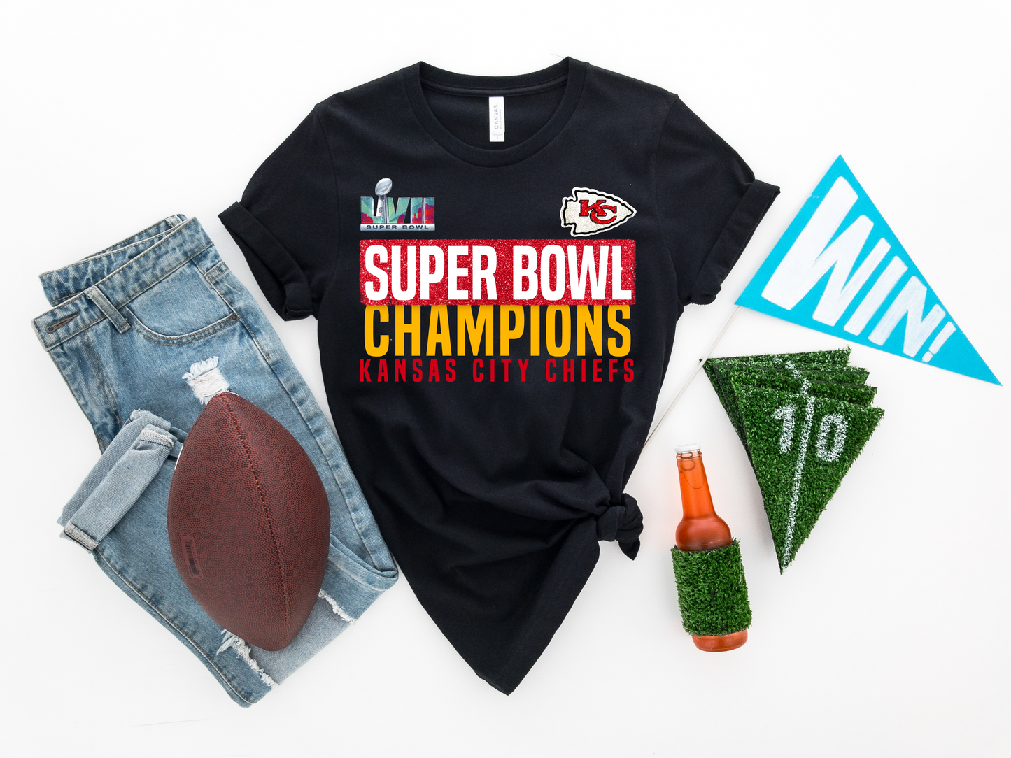 Glitter Super Bowl Champions DTF Transfer