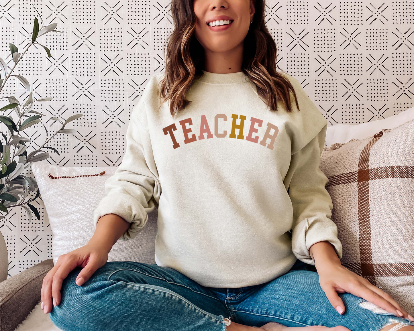 Curved Boho Teacher - DTF Transfer