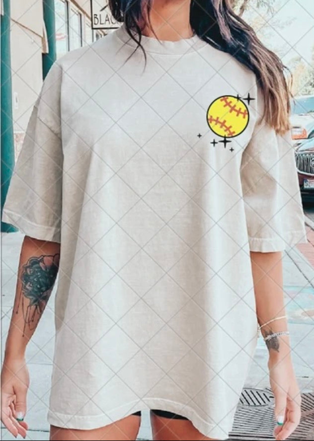 Color Softball Pocket DTF Transfer