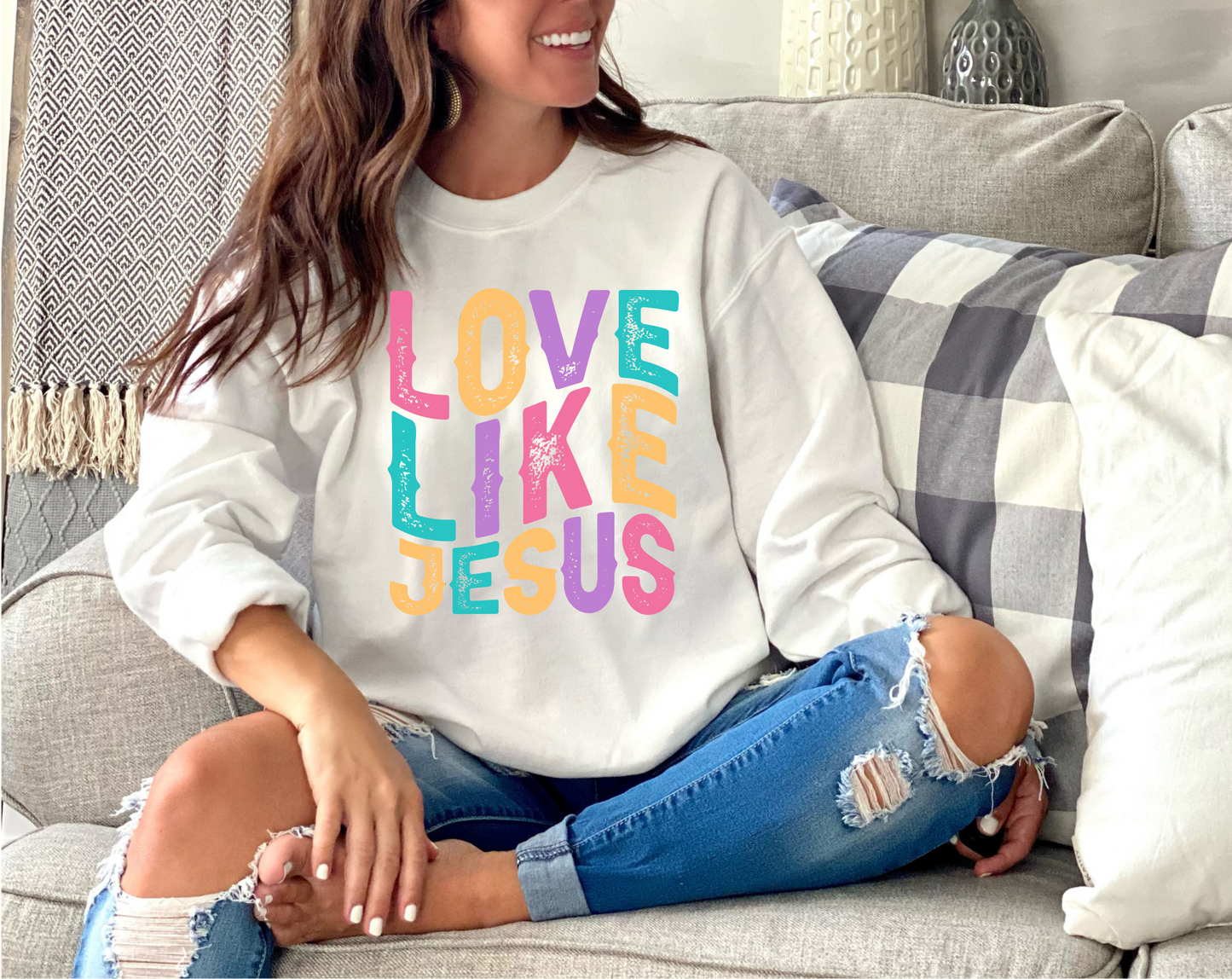 Pastel Love Like Jesus - DTF Transfer