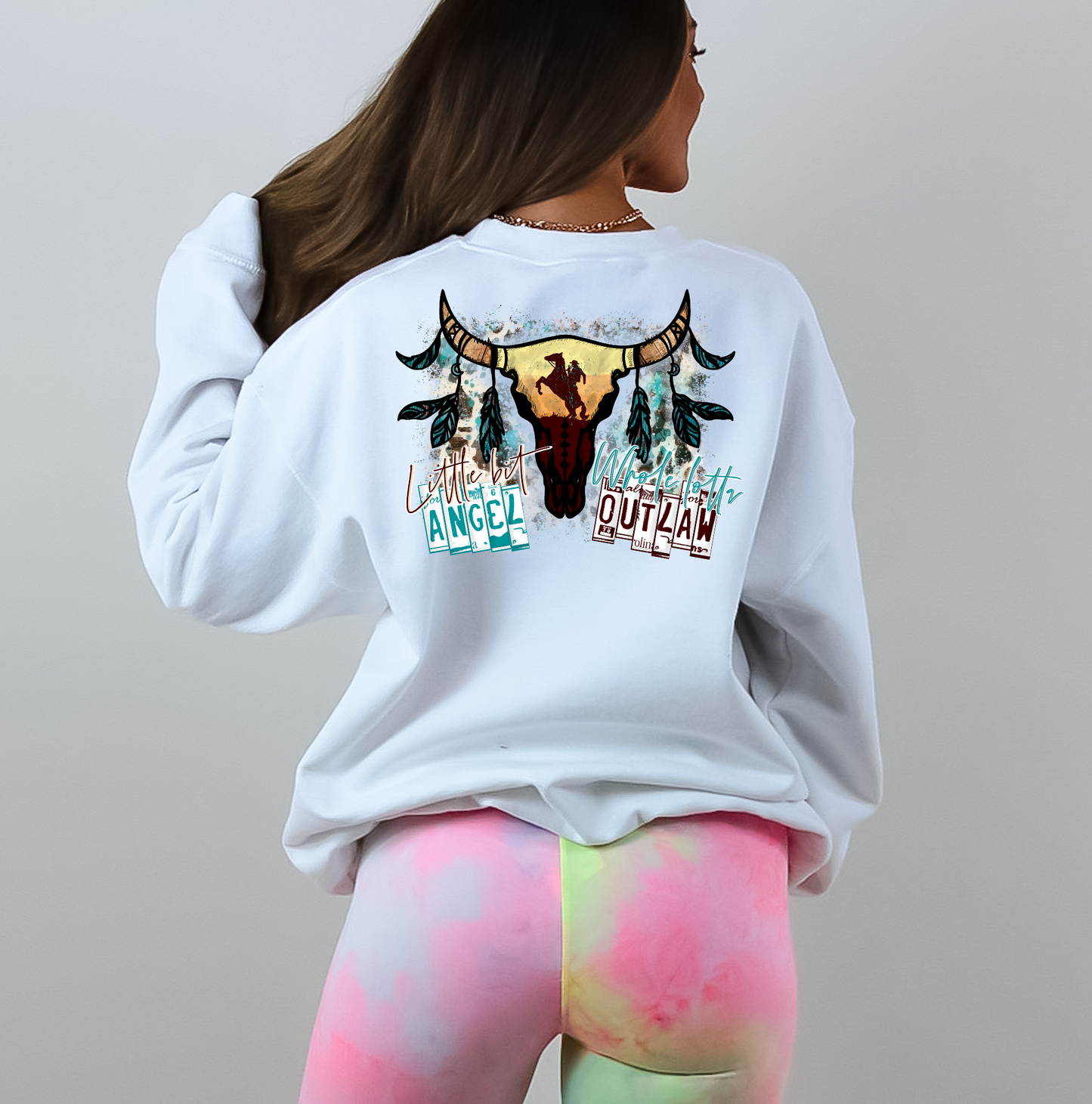 Little Bit Angel Whole Lotta Outlaw - DTF Transfer