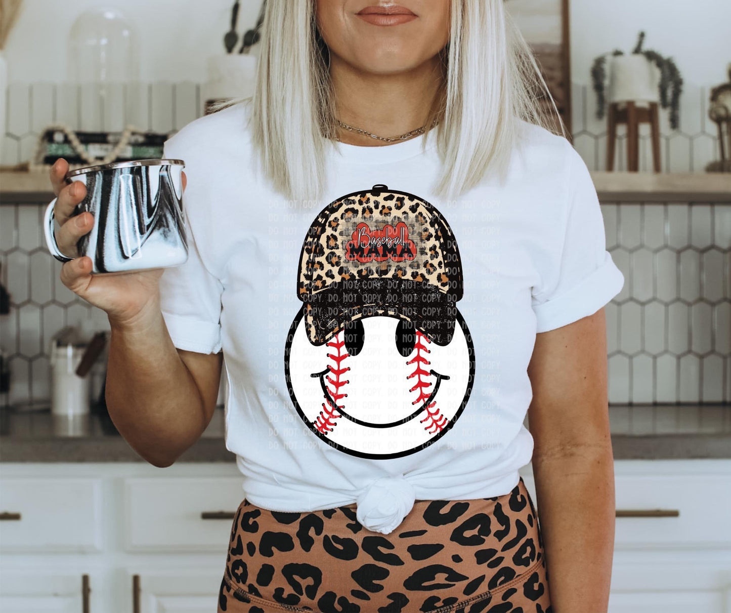 Baseball Ball Cap Smiley DTF Transfer