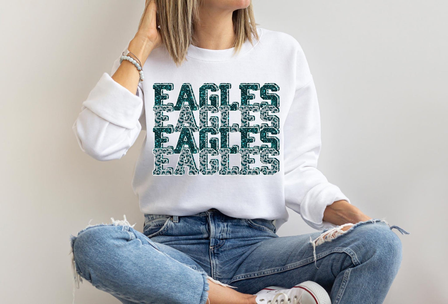 Eagles Glitter Repeat - DTF Transfer