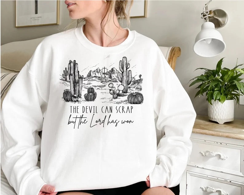 The Devil Can Scrap But the lord has won DTF Transfer