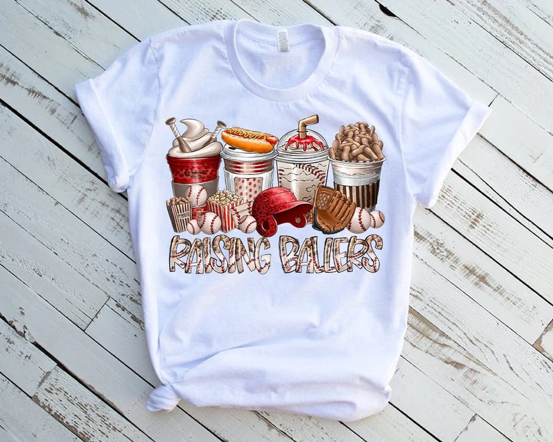 Raising Ballers Baseball Coffee DTF Transfer