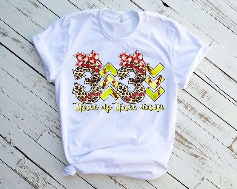 3 Up 3 Down Softball DTF Transfer