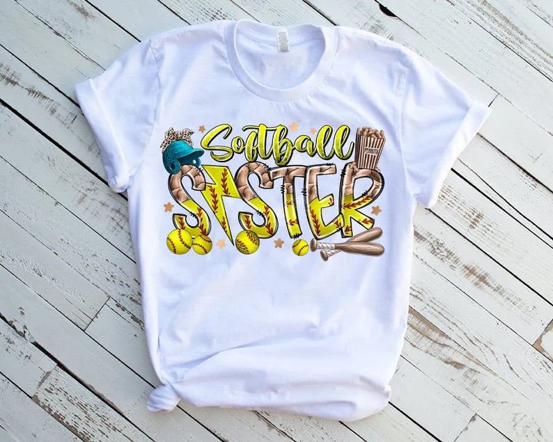 Softball Sister Lightning Bolt - DTF Transfer