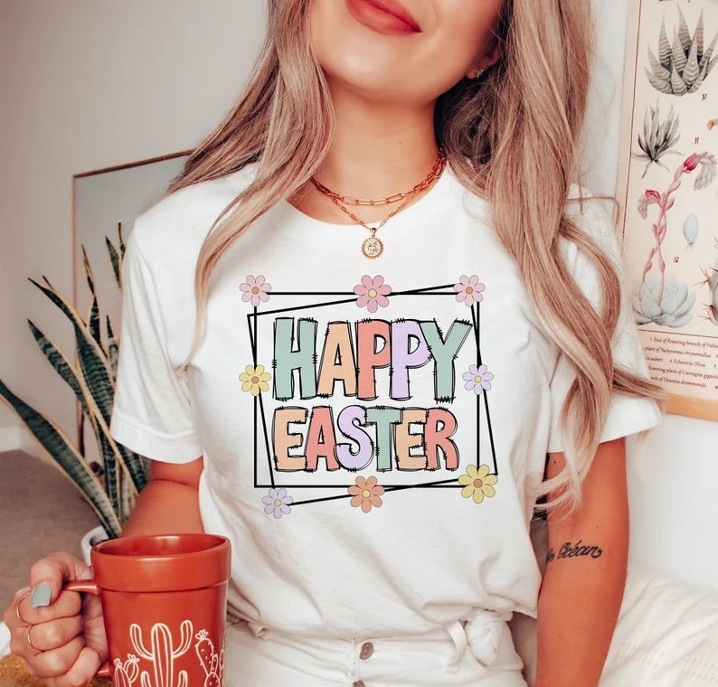 Happy Easter Pastel Flower- DTF Transfer