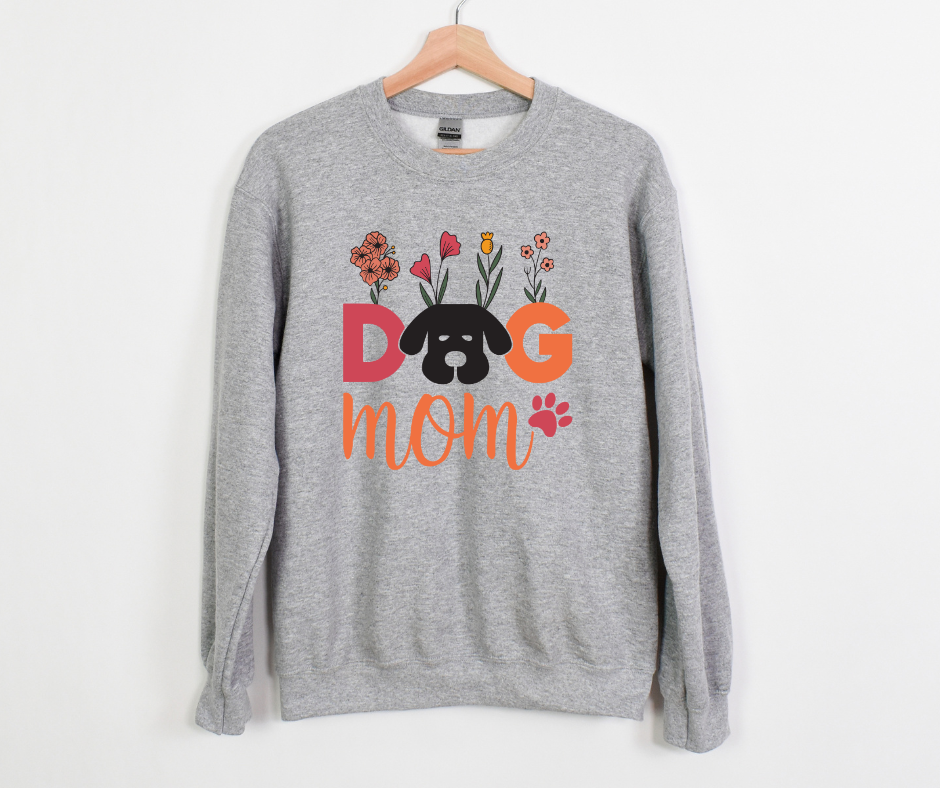 Dog Mom Dog Face Floral DTF Transfer
