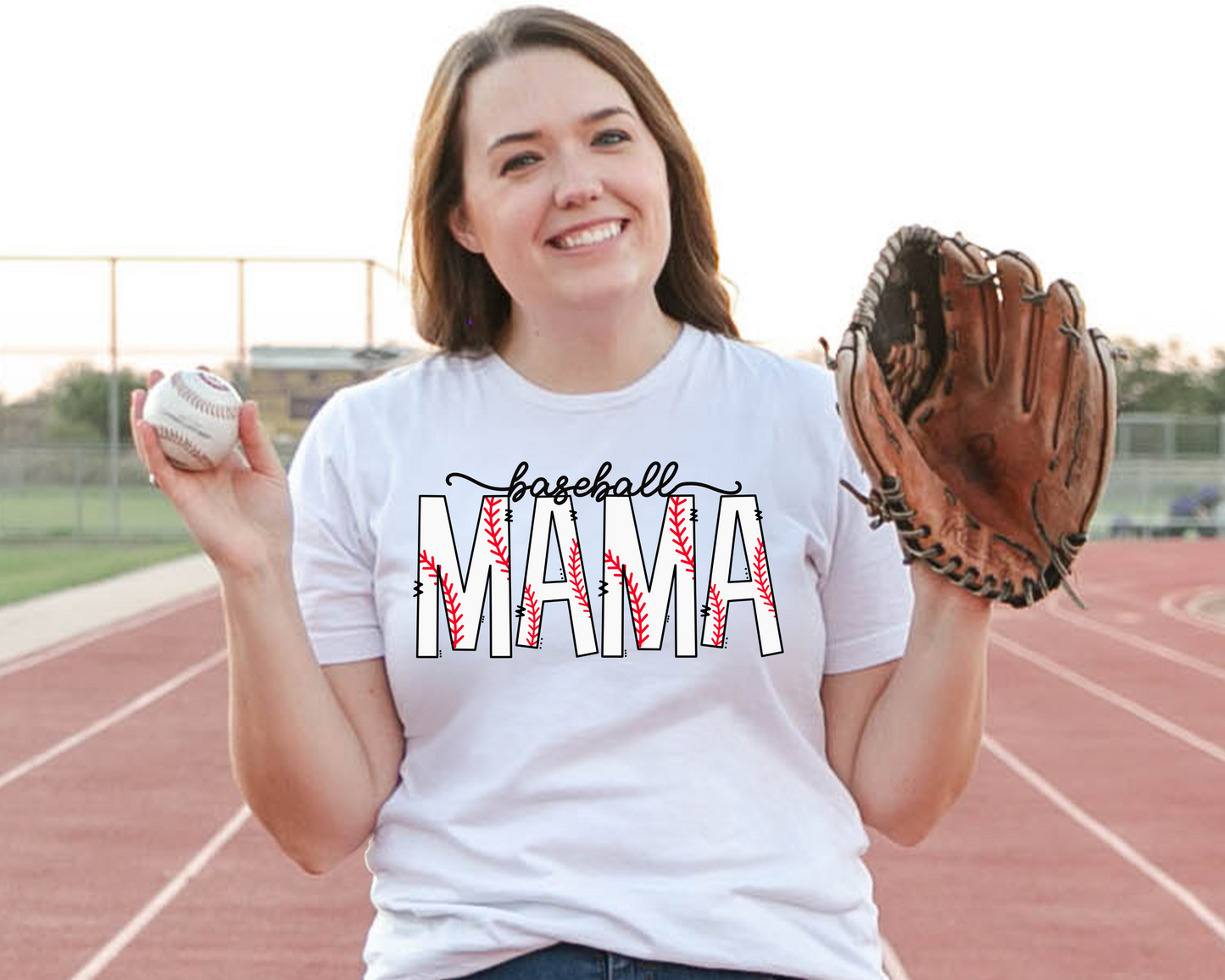 Baseball Mama White & Seams