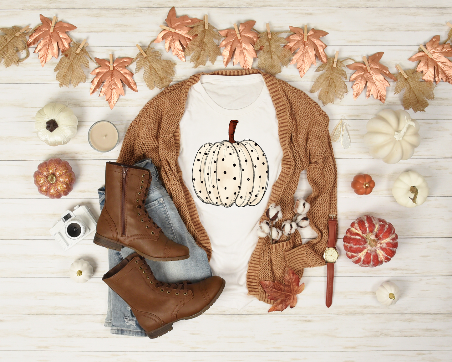 Polka Dot Pumpkin Transfer