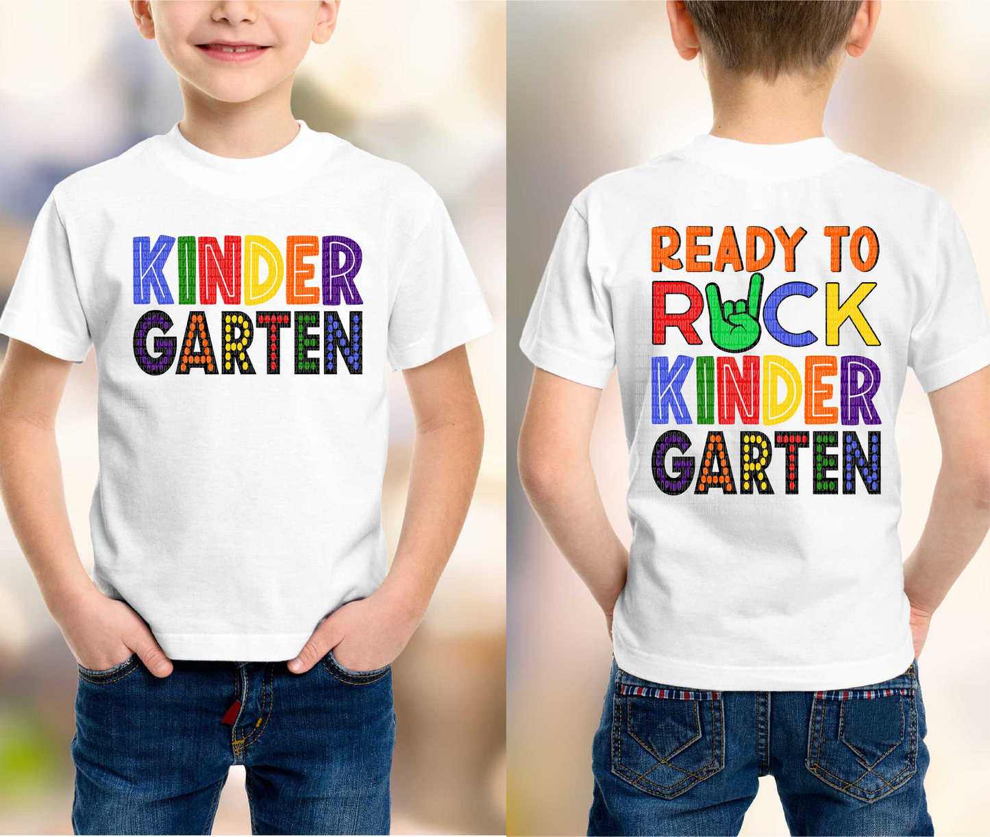 Kindergarten/Ready To Rock (ORANGE) (FRONT) -DTF Print