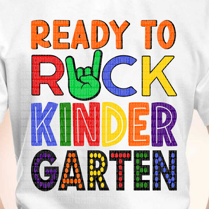 Kindergarten/Ready To Rock (Orange) (BACK) -DTF Print