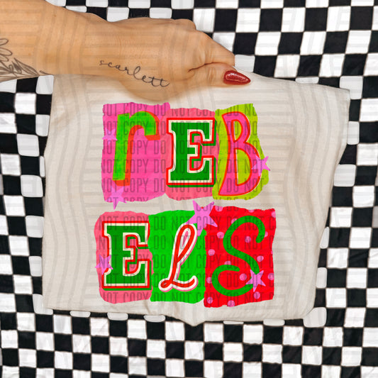 REBELS RED & GREEN CHECKERS