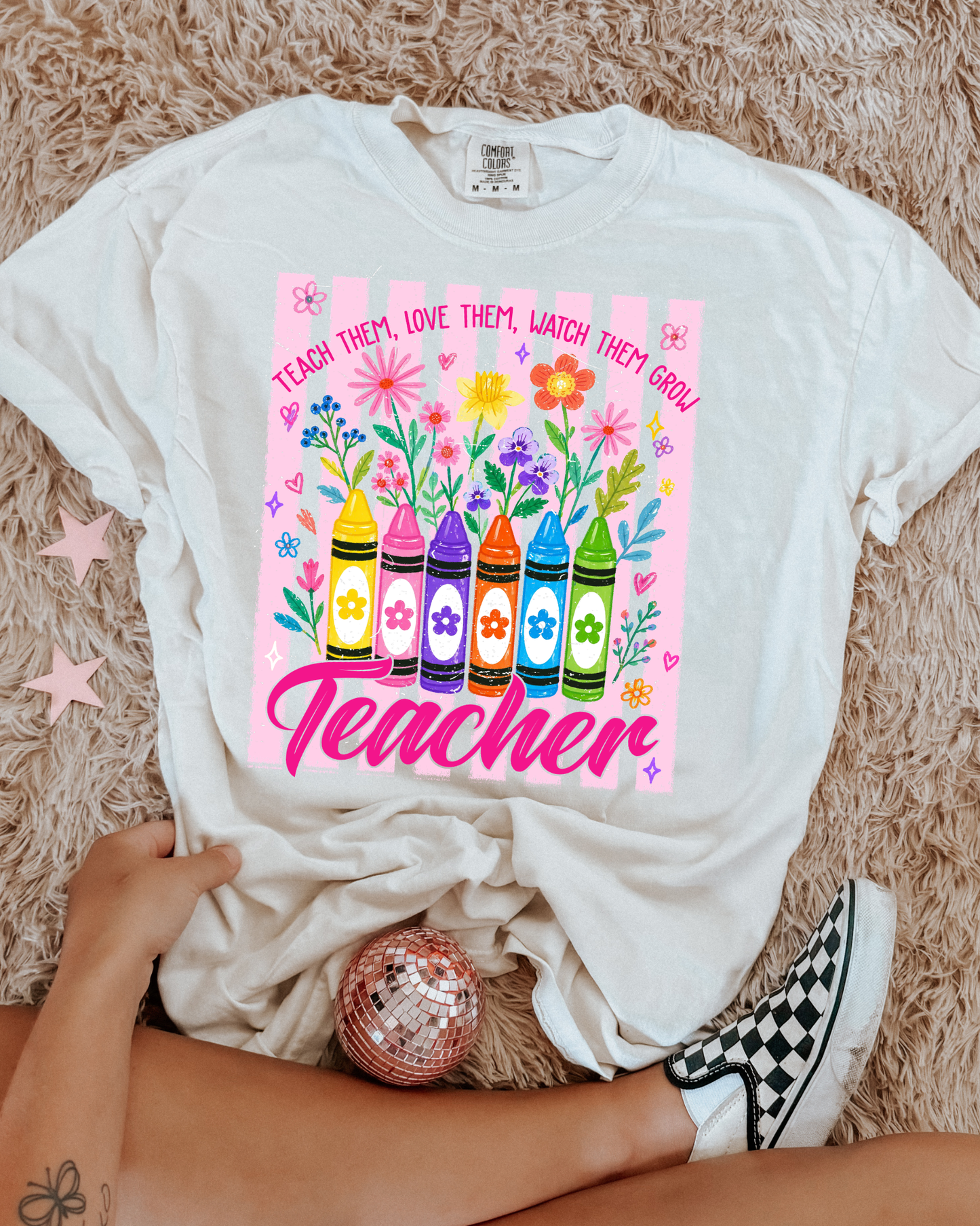 Teacher Floral Crayons