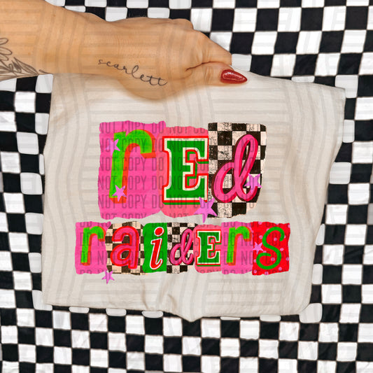 RED RAIDERS RED & GREEN CHECKERS