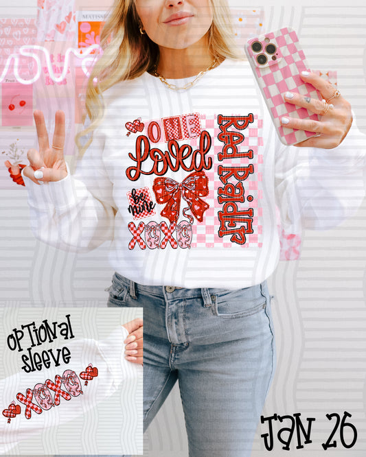 XOXO ONE LOVED RED RAIDER (FRONT ONLY)