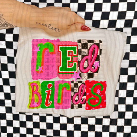 REDBIRDS RED & GREEN CHECKERS