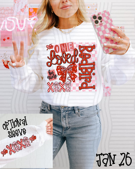 XOXO ONE LOVED REDBIRD (FRONT ONLY)