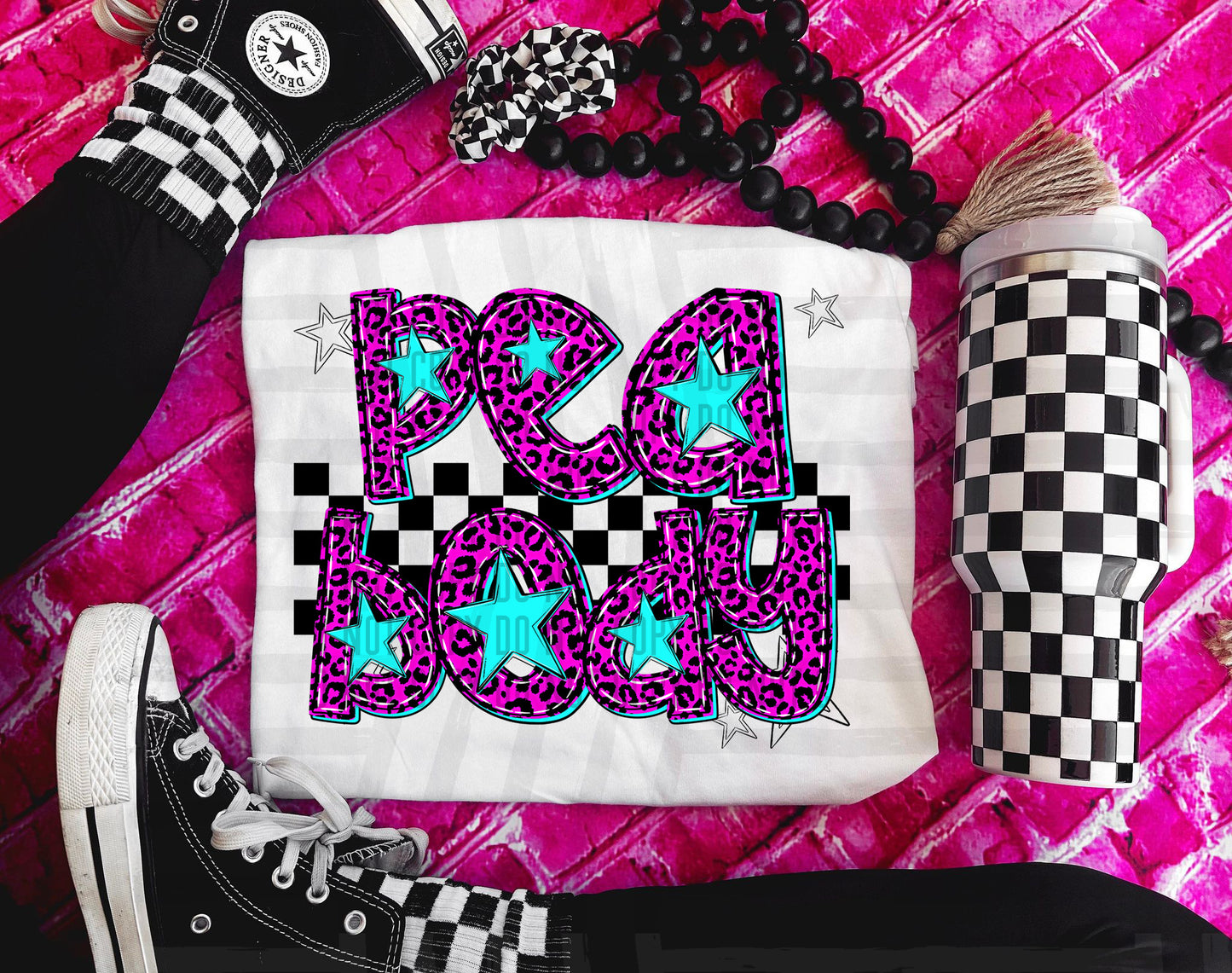 Peabody (pink neon leopard)