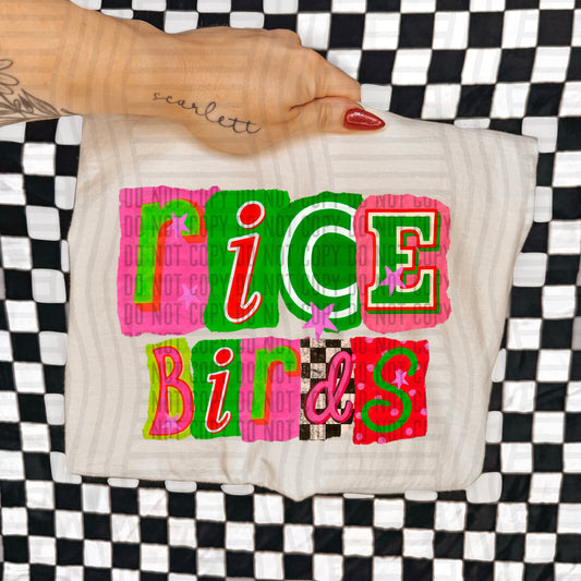 RICEBIRDS RED & GREEN CHECKERS