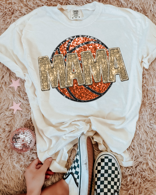 Basketball Mama Light Gold Glitter