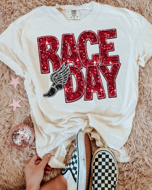 Race Day Track Red Glitter