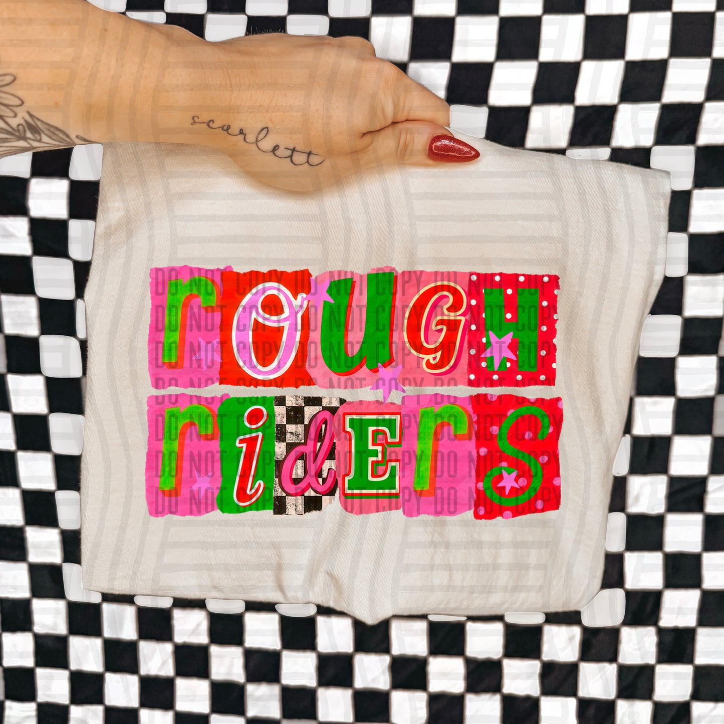 ROUGH RIDERS RED & GREEN CHECKERS