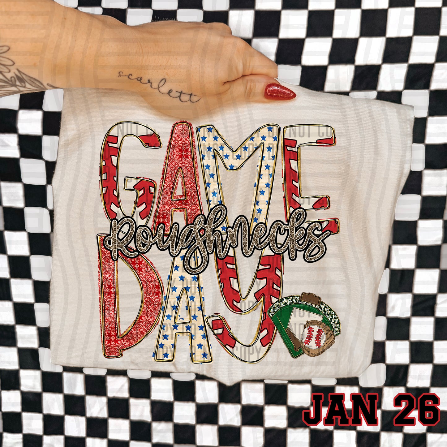 BASEBALL GAME DAY CHEETAH ROUGHNECKS