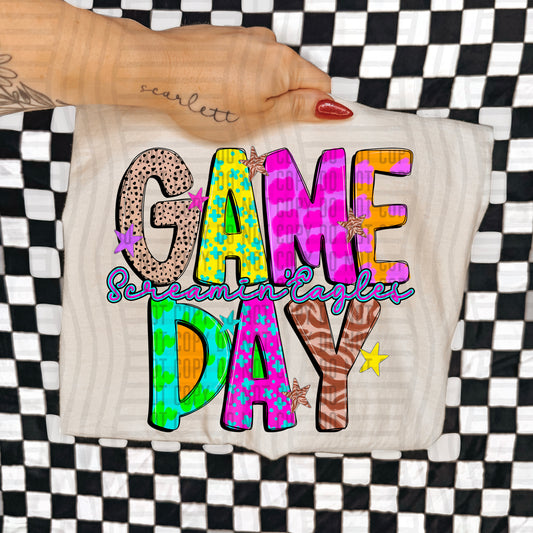 GAME DAY SCREAMIN' EAGLES COLORFUL CHEETAH ZEBRA STARS