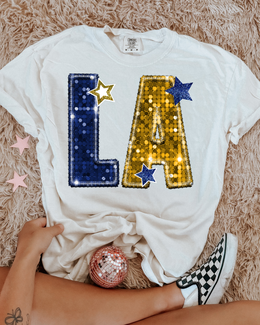 Los Angeles Rams Blue And Yellow Glitter