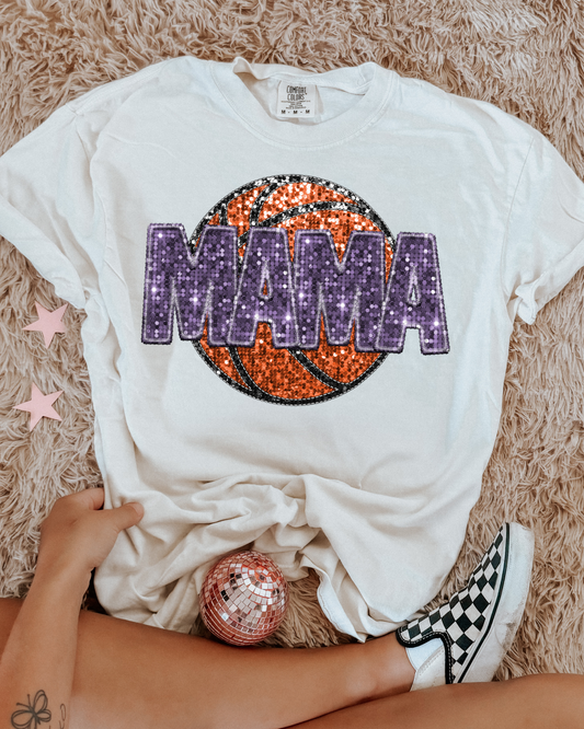 Basketball Mama Purple Glitter