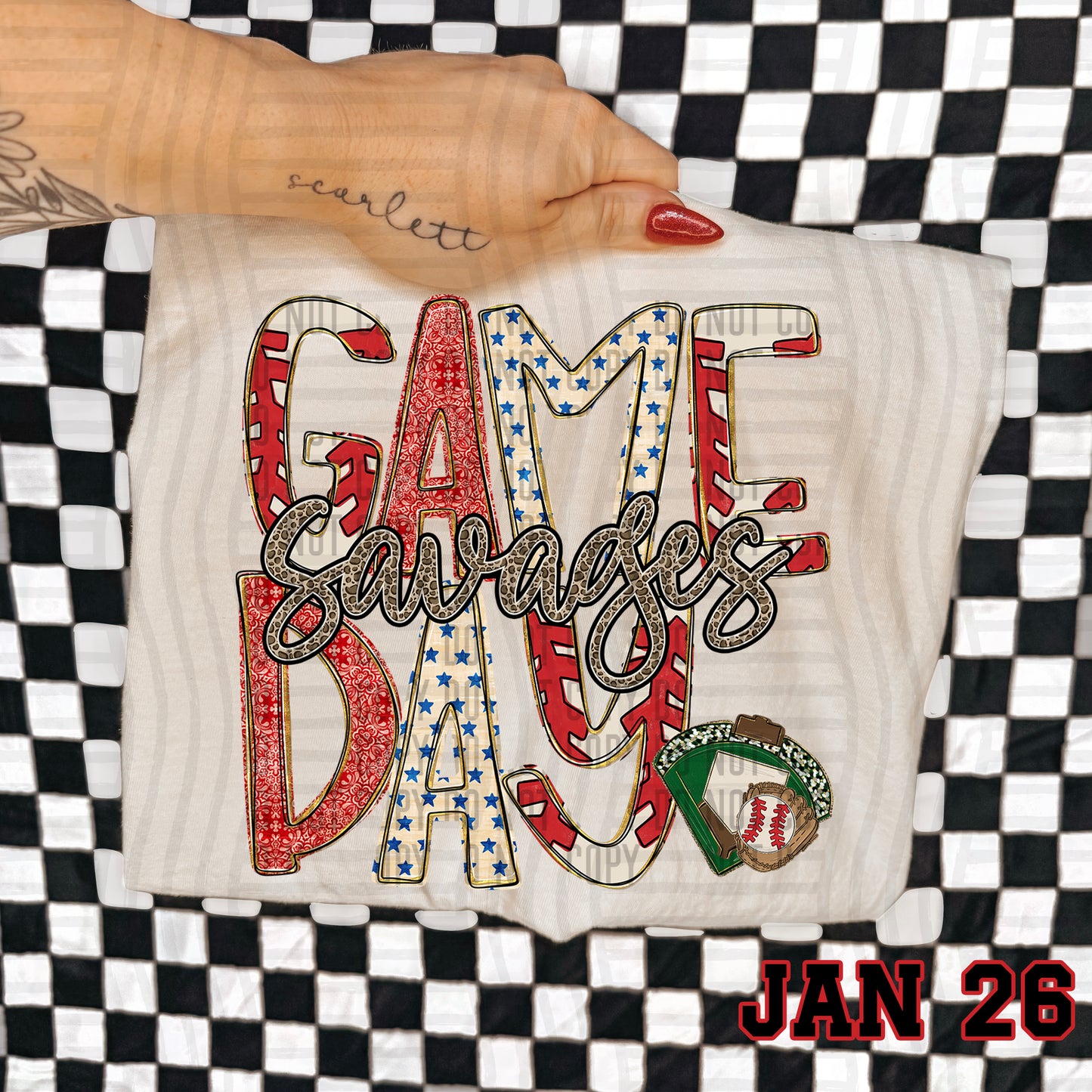 BASEBALL GAME DAY CHEETAH SAVAGES