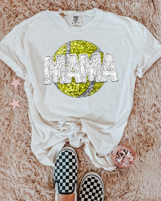 Softball Mama Silver Glitter