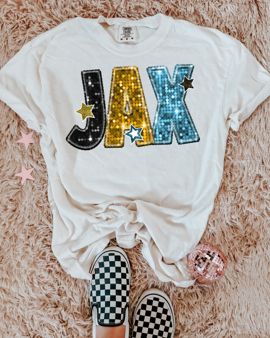 Jacksonville Jaguars Black Gold and Teal Glitter