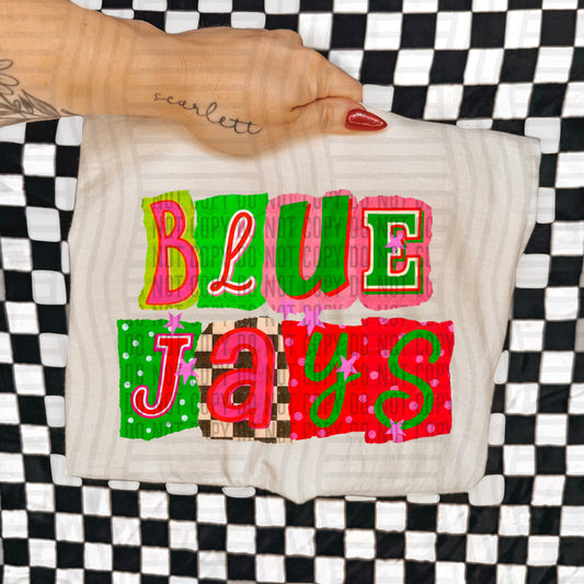 BLUEJAYS RED & GREEN CHECKERS
