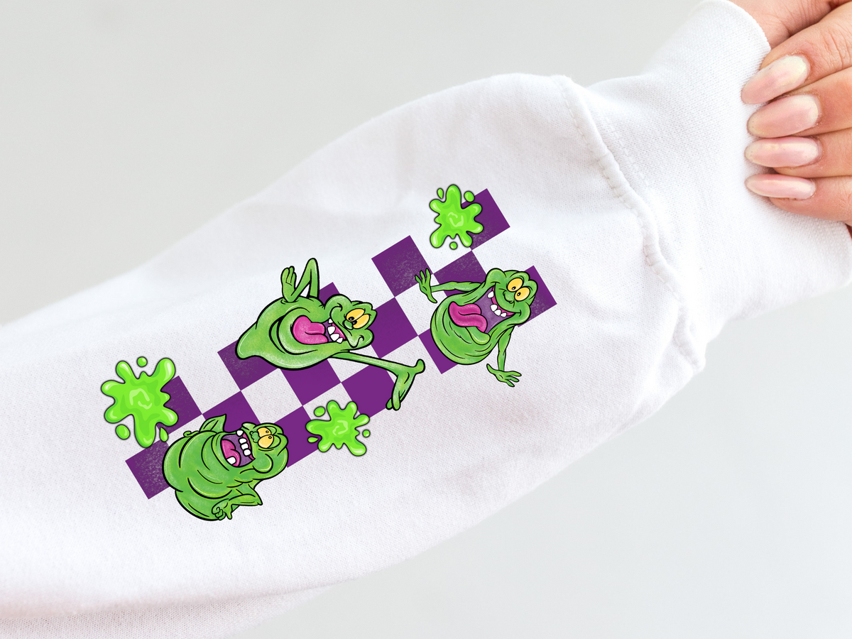 Slimer and purple checkered - sleeve